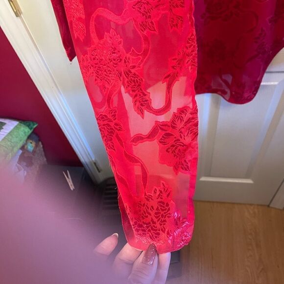 Vintage Victoria’s Secret red sleep top sz S - Picture 4 of 8